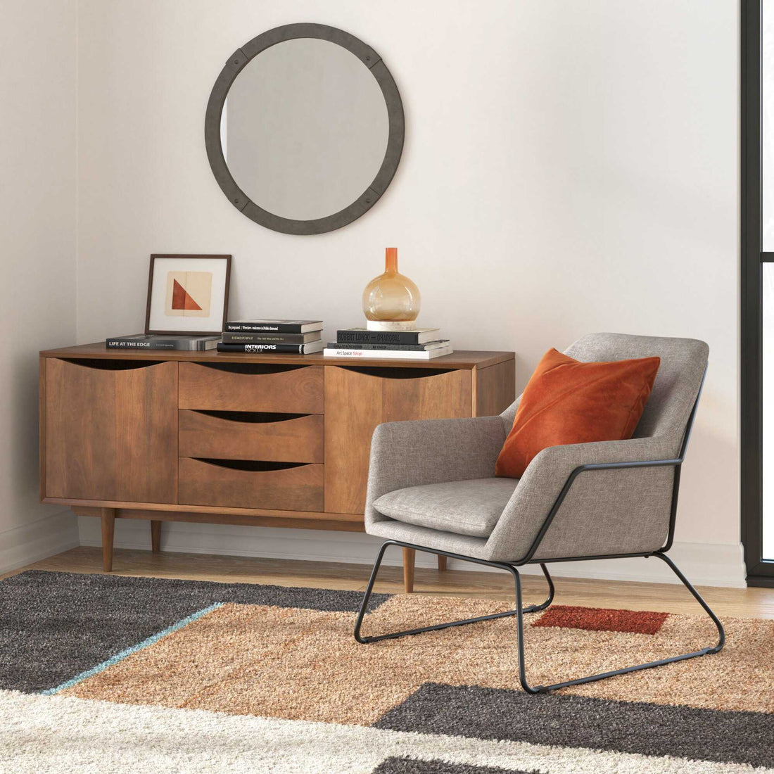 Walnut Hayes Solid Mango Wood Credenza