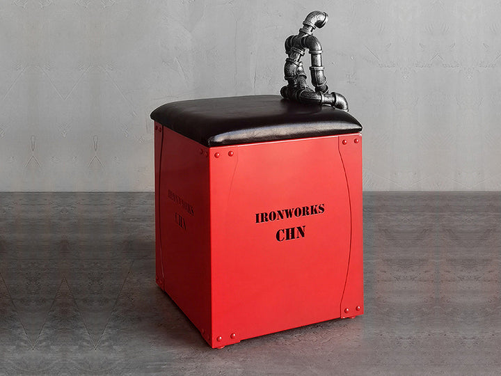 Industrial container furniture， shipping container side table, side tables for bedroom bedside, side coffee table, storage stool