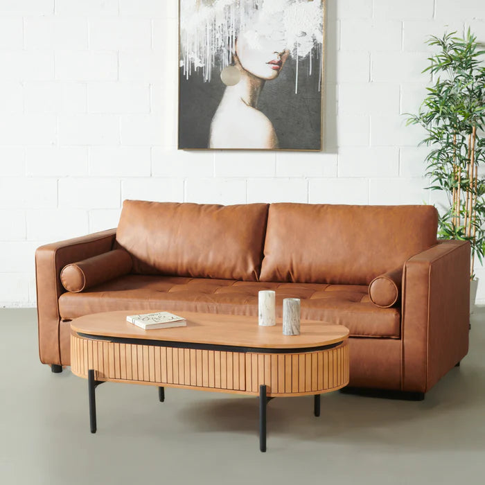 COPENHAGEN - Fluted Solid Mango Wood Coffee Table