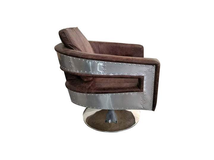 Vintage Leather Seat Chair,Dining Chair,Living Room Chair,360 Degree Swivel Office Chair