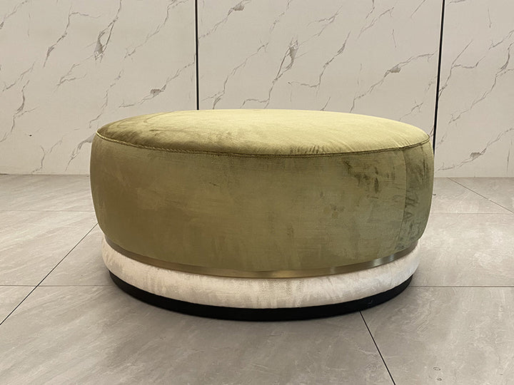 Italian Handmade Luxury Living Room Furniture Velvet Ottoman Lounge Pouf Chair With Ottoman