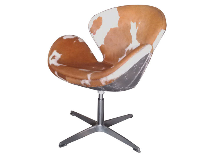 Aviator Cow Hide Leather Swan Chair
