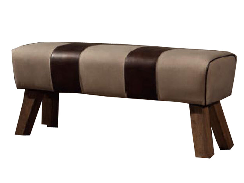 Canvas and Vintage Leather Hours Stool