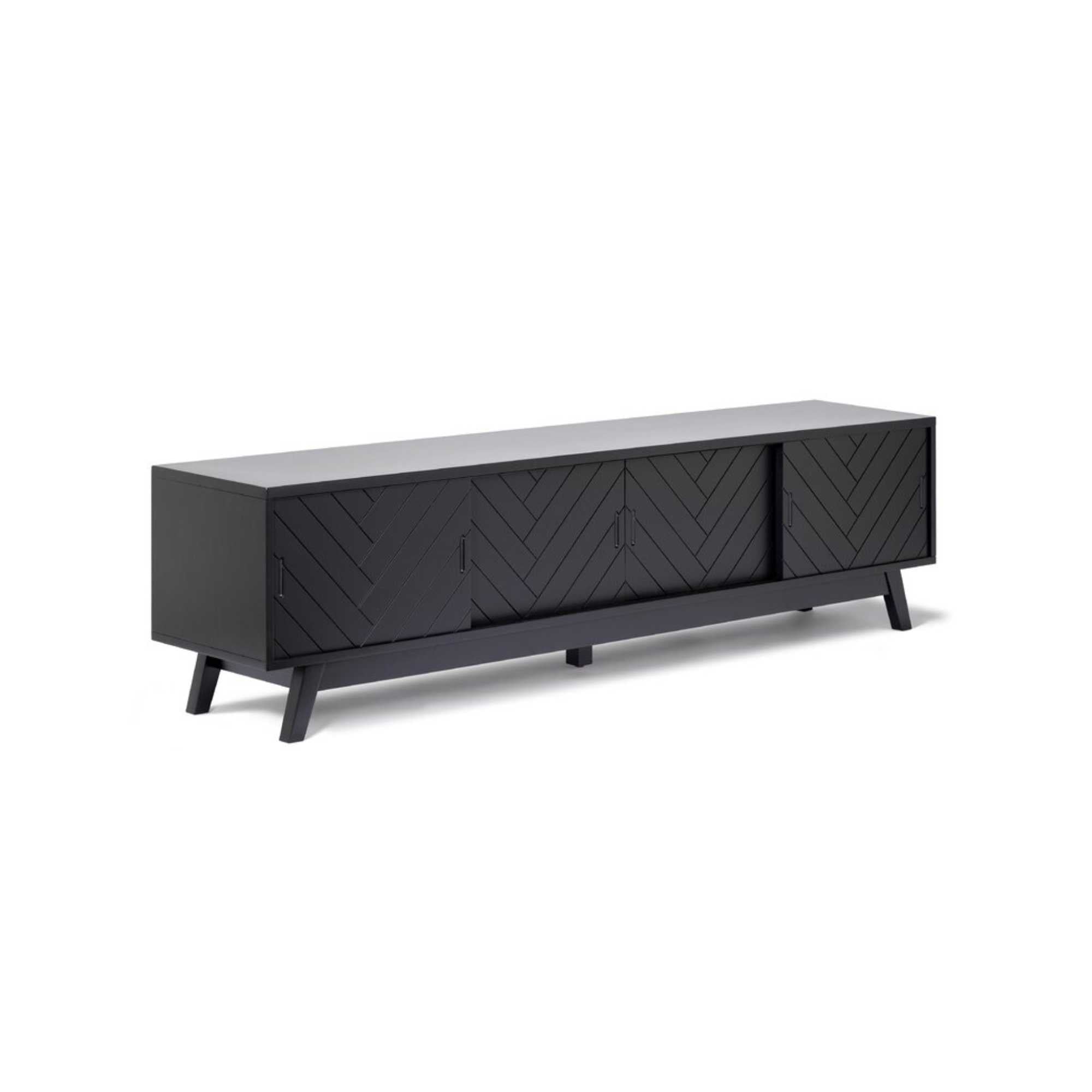 Black Quinn Acacia Solid Wood TV Stand