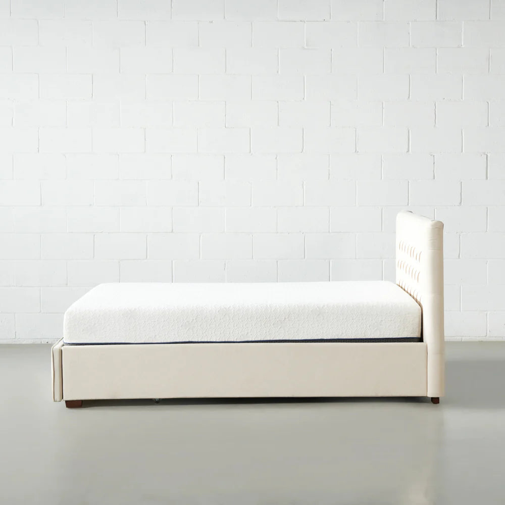 AMARA - Beige Fabric Bed