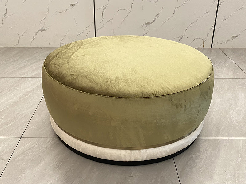 Italian Handmade Luxury Living Room Furniture Velvet Ottoman Lounge Pouf Chair With Ottoman