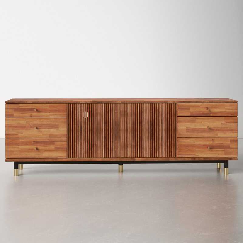 Caiden Acacia Solid Wood TV Stand