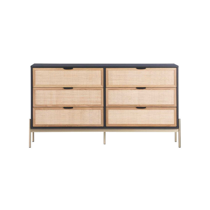 Cole Rattan & Wood 6-Drawer Dresser