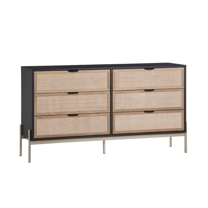 Cole Rattan & Wood 6-Drawer Dresser