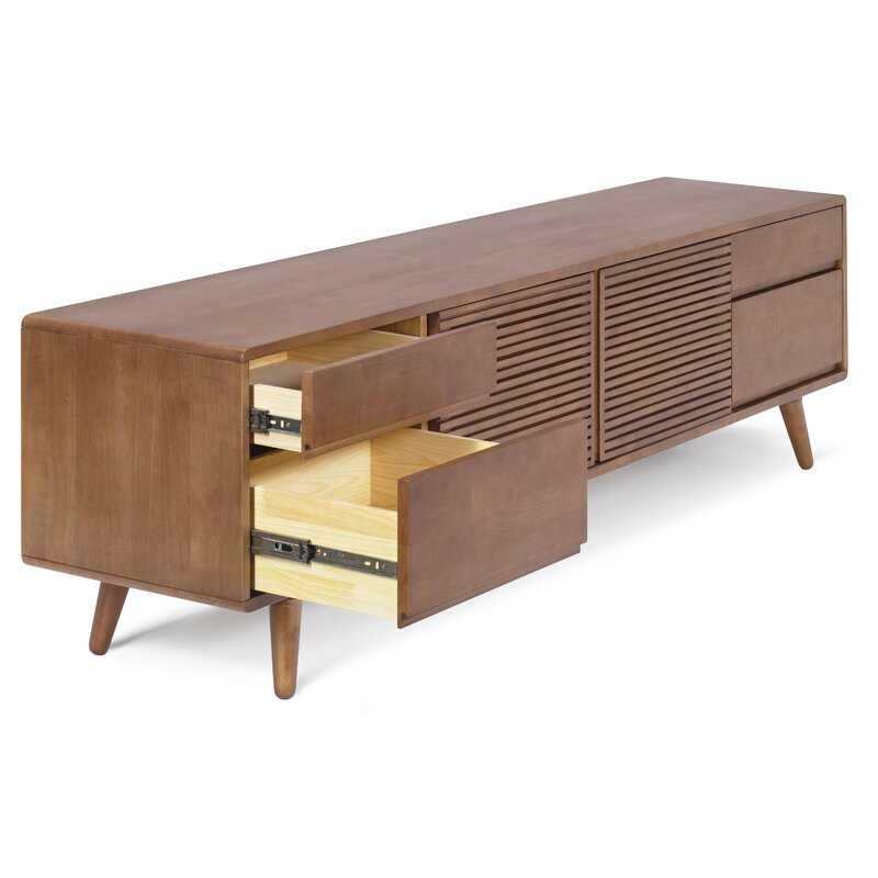 Donovan Rubberwood Solid Wood TV Stand