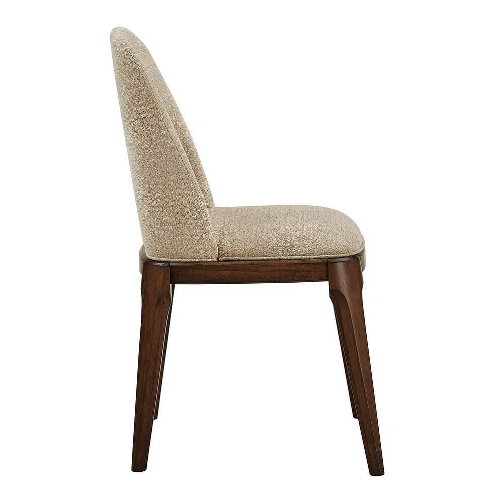 Rondo Upholstered Side Chairs with Walnut Legs