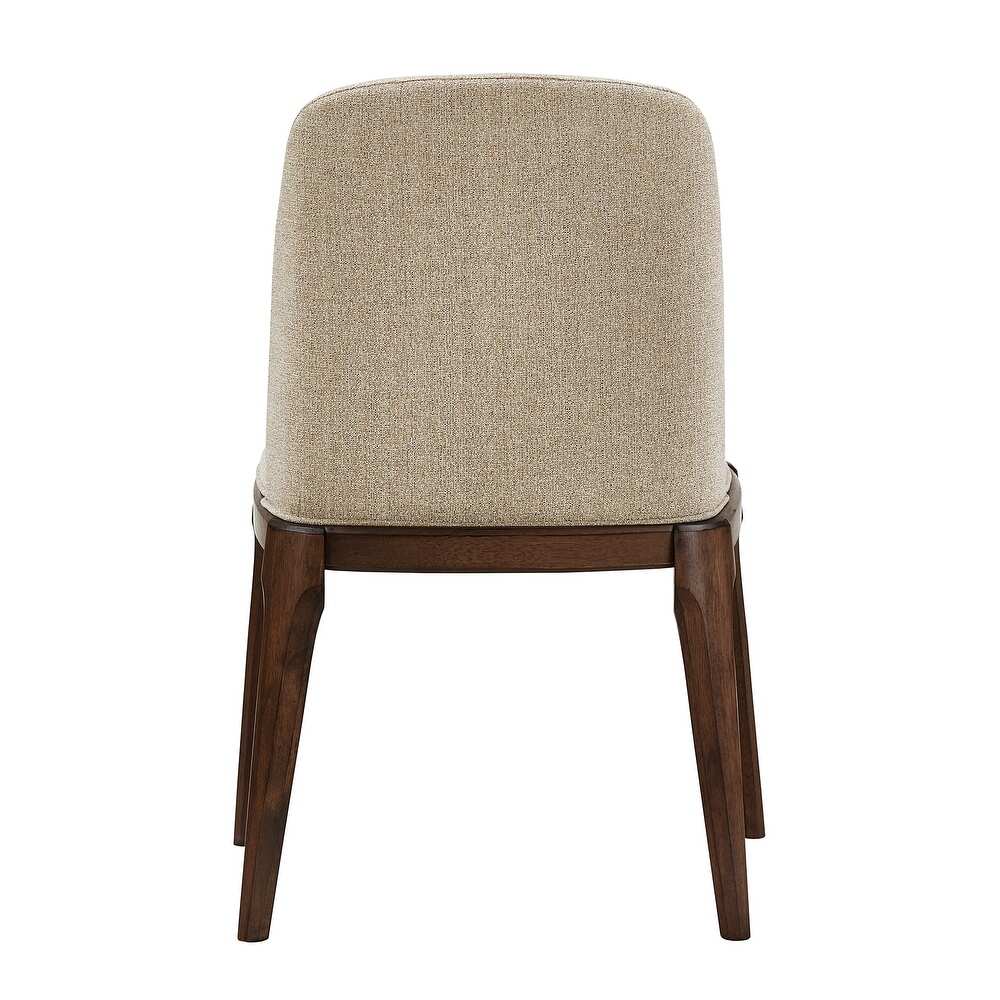 Rondo Upholstered Side Chairs with Walnut Legs