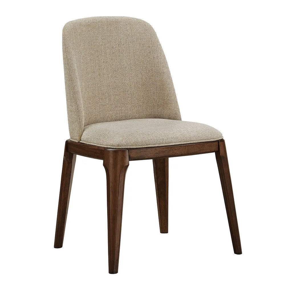 Rondo Upholstered Side Chairs with Walnut Legs