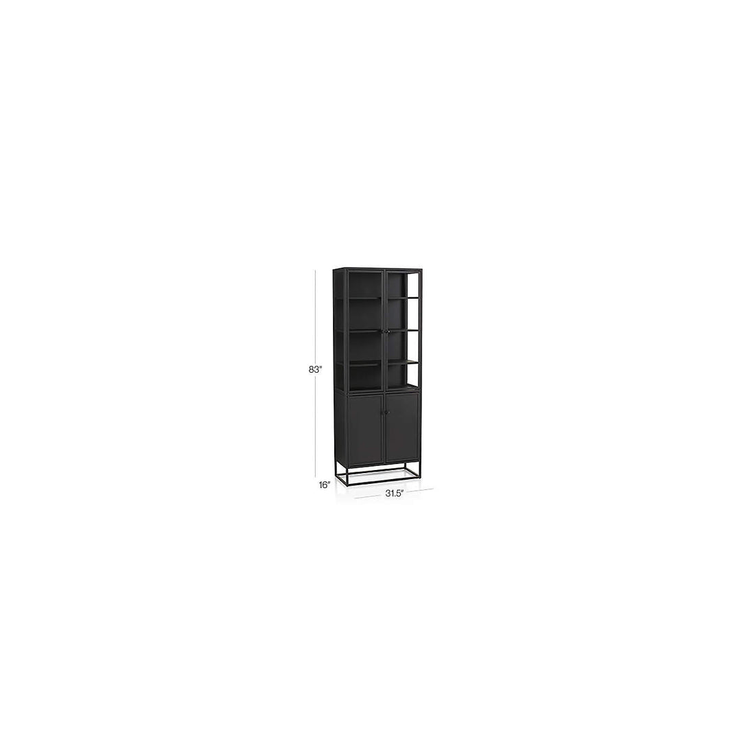 Casement Black Metal Storage Kitchen Cabinet