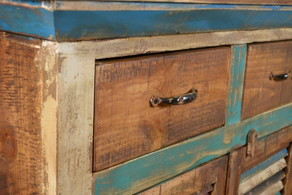 Reclaimed wood Shutter style Side board