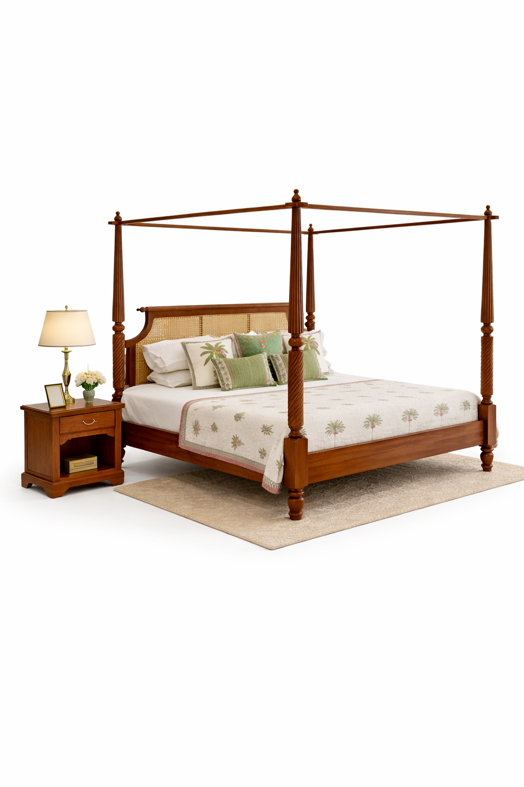 🛏 The Palmcrest Teak Estate Four-Poster Bed