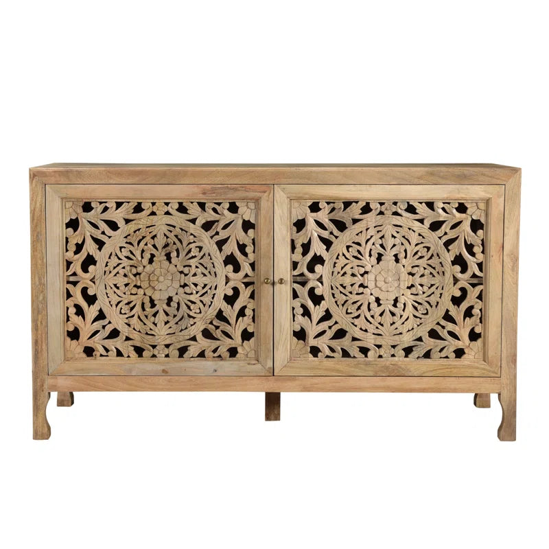 Antique Carving Solid Mango Wood Side Board