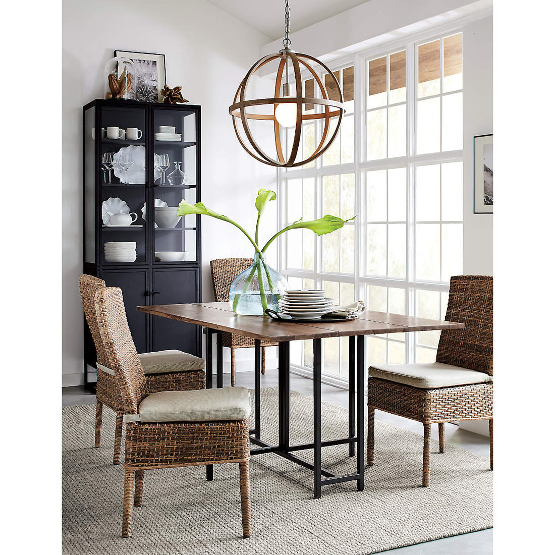 Casement Black Metal Storage Kitchen Cabinet