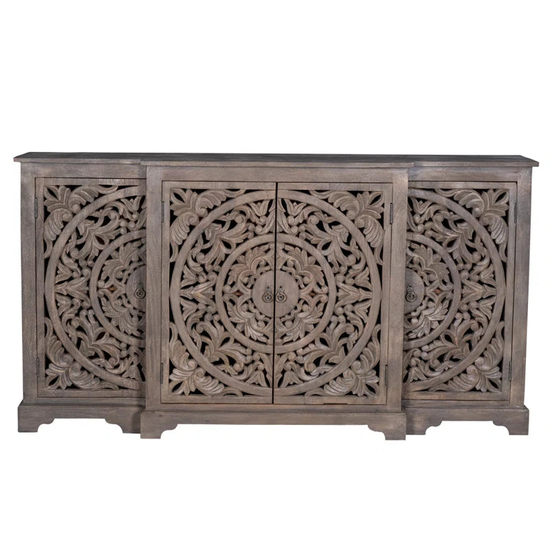 Solid Mango Wood Sideboard Grew Color
