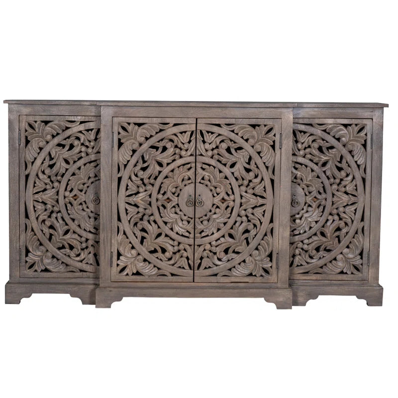 Solid Mango Wood Sideboard Grew Color