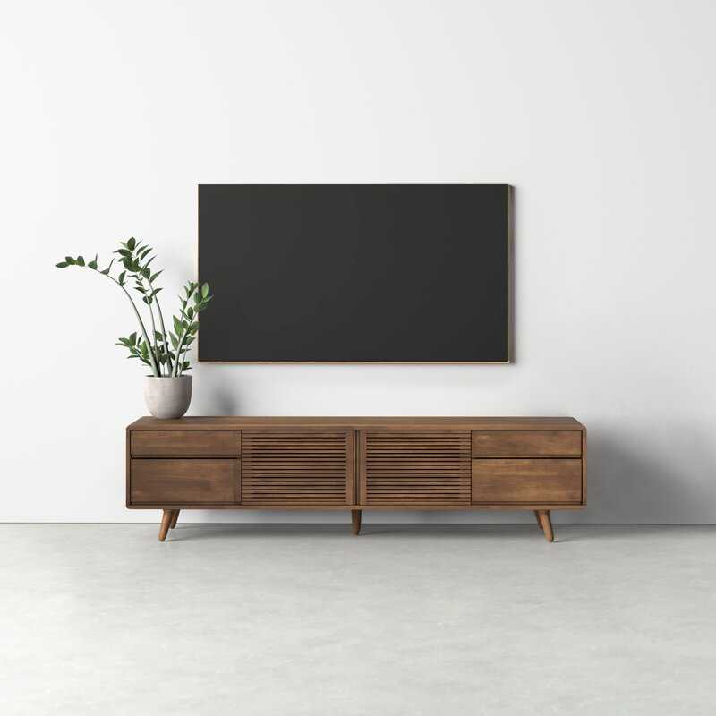 Donovan Rubberwood Solid Wood TV Stand