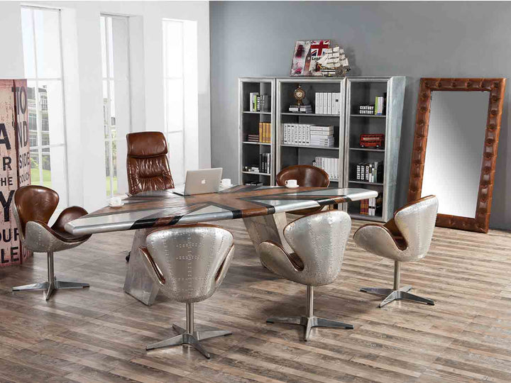 Vintage Leather Aviator Swan Chair