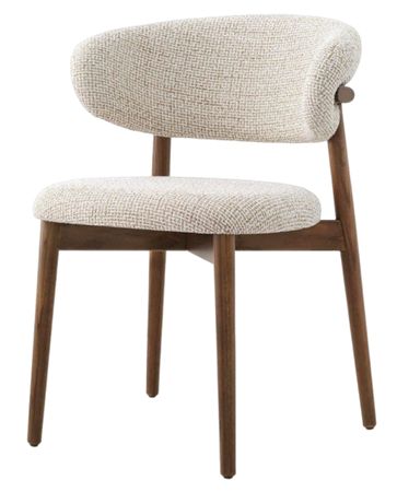 Dining Chair , Accent Chairs Comfy Fabric Cushion Seat, Curved Backrest Kitchen Side Chairs with Sturdy Wood Legs for Kitchen Restaurant Living Room