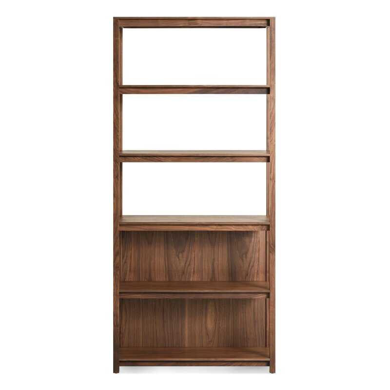 Walnut Cesar Solid Wood Standard Bookcase