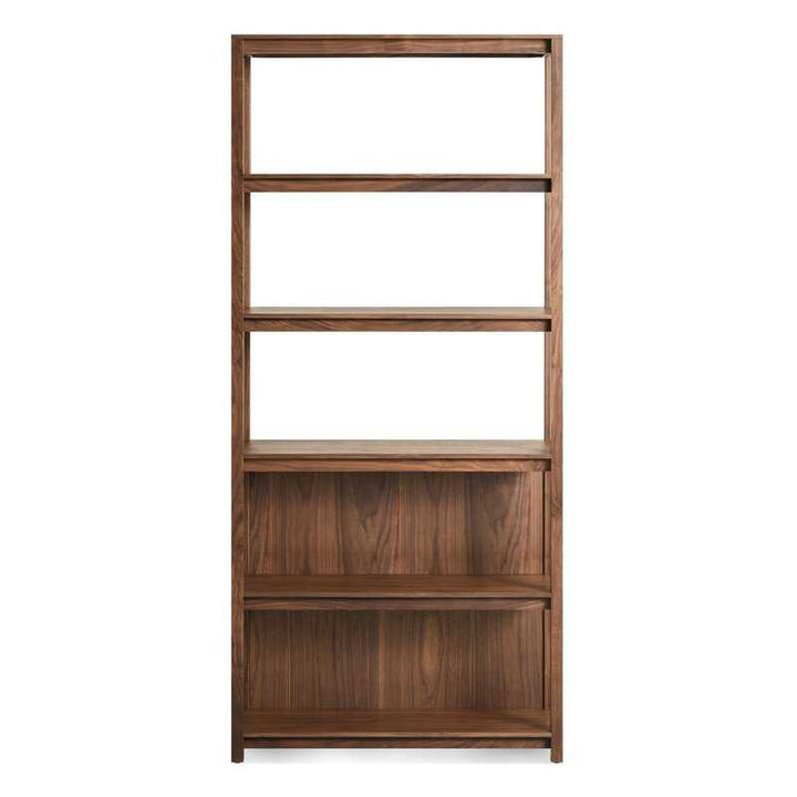 Walnut Cesar Solid Wood Standard Bookcase