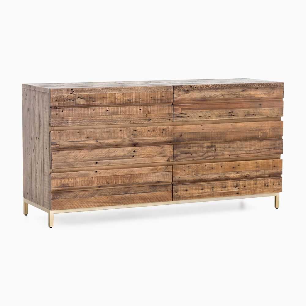 Jasper Reclaimed Wood & Iron Base 6-Drawer Dresser