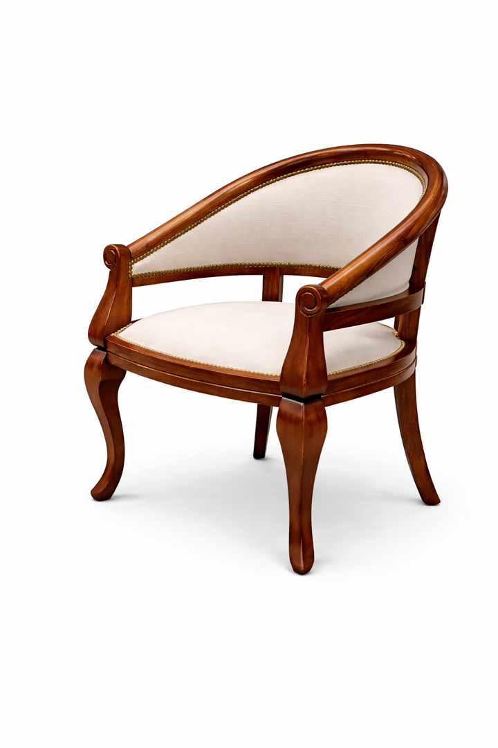 Royal Crescent Suite Room Chair Teak Wood Upholsterd Chair