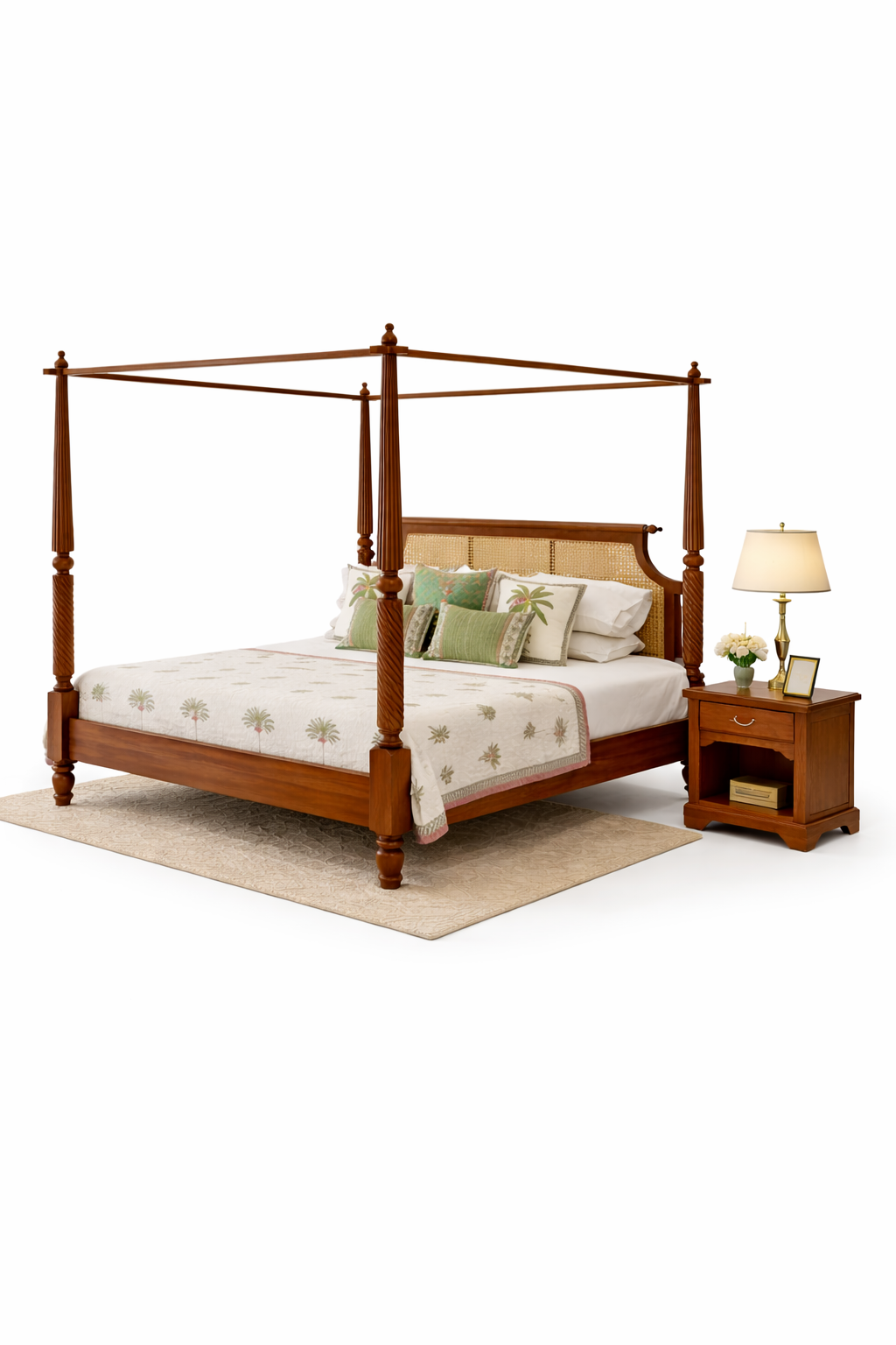 🛏 The Palmcrest Teak Estate Four-Poster Bed