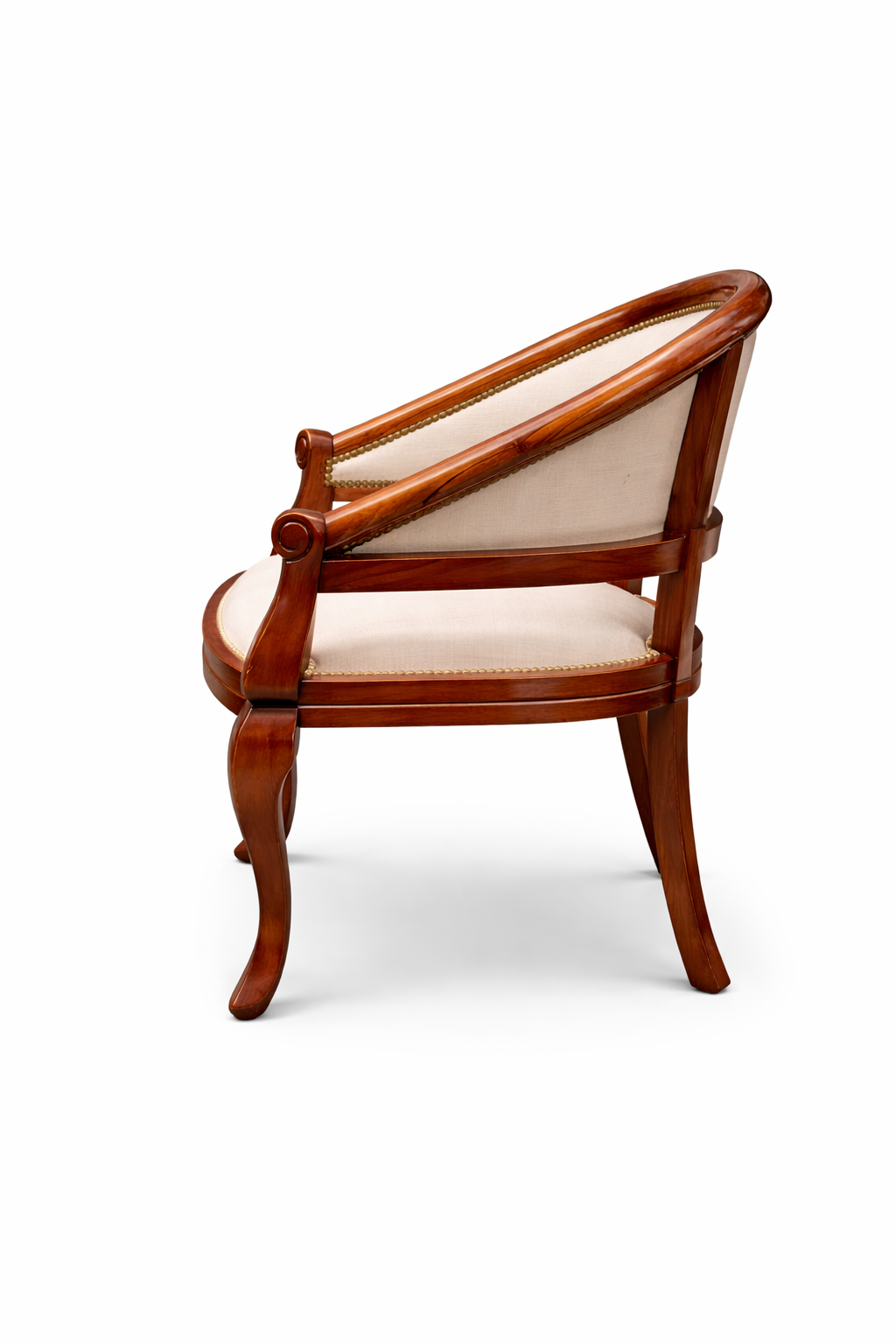 Royal Crescent Suite Room Chair Teak Wood Upholsterd Chair