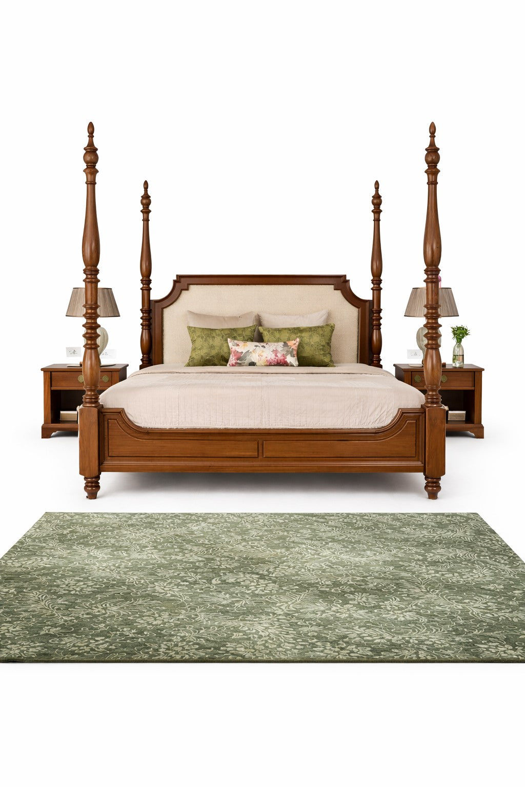 🛏 The Maharaja Grand Teak Four-Poster Bed