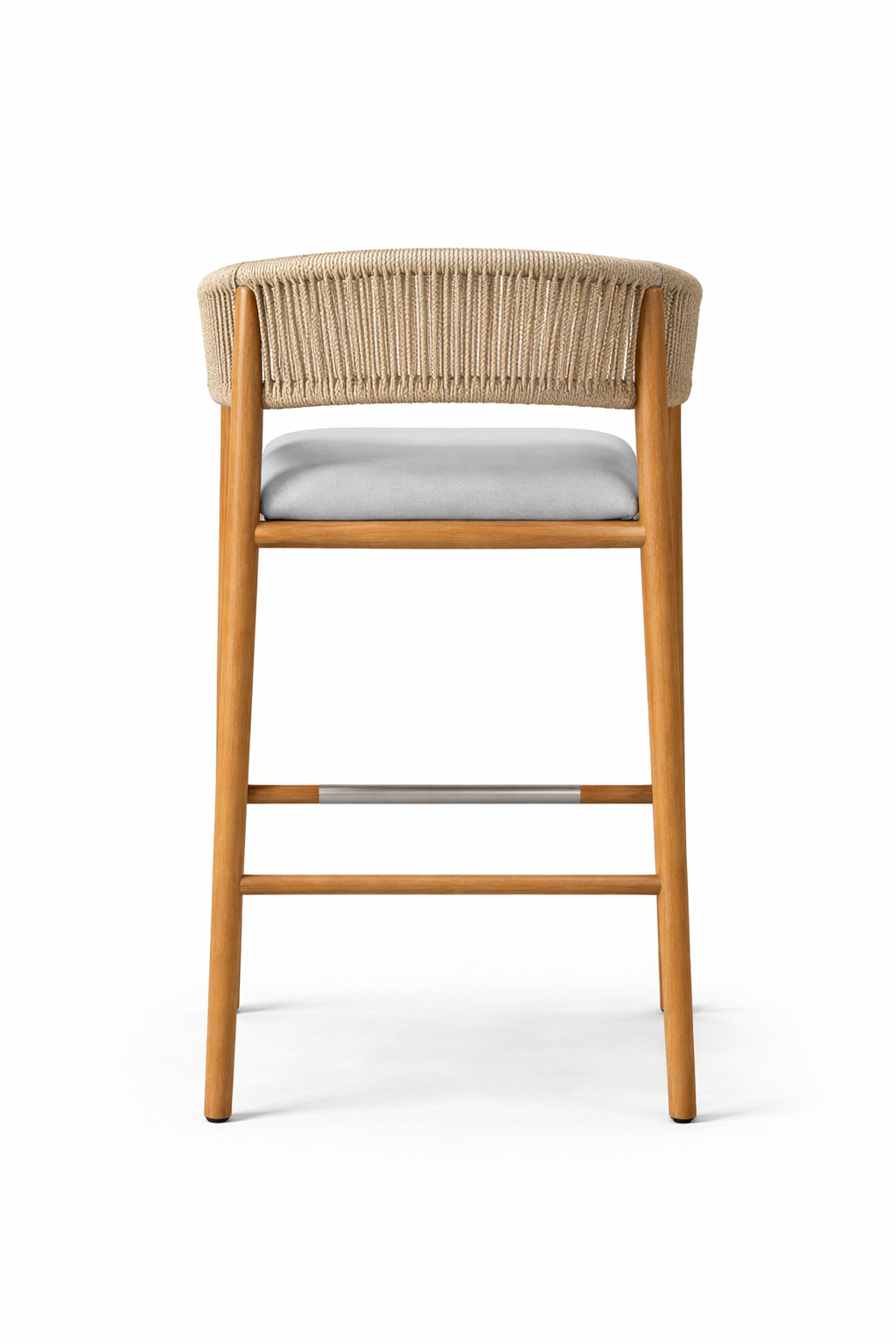 Coastal Rope Weave Outdoor Bar Chair