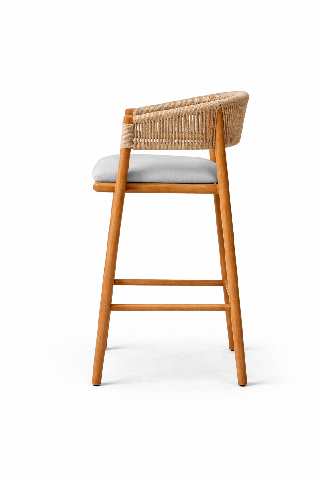 Coastal Rope Weave Outdoor Bar Chair
