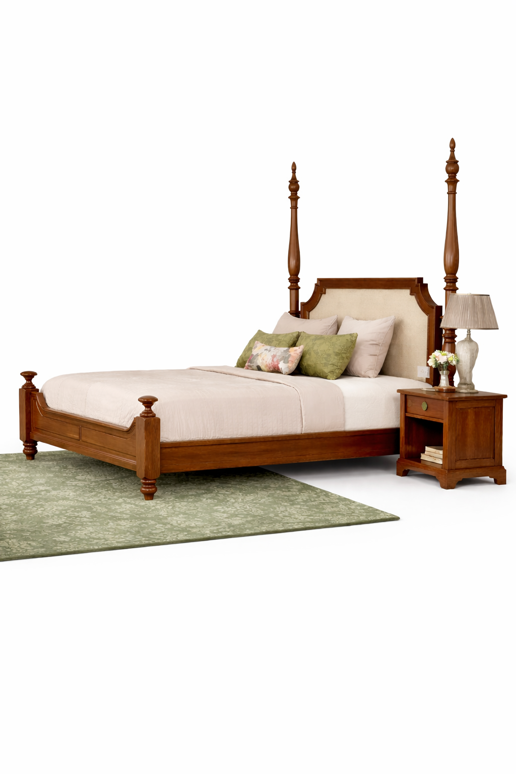 🛏 The Maharaja Grand Teak Four-Poster Bed