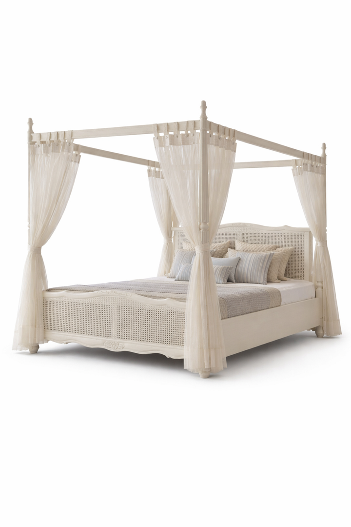 royal cane work with canopy bed