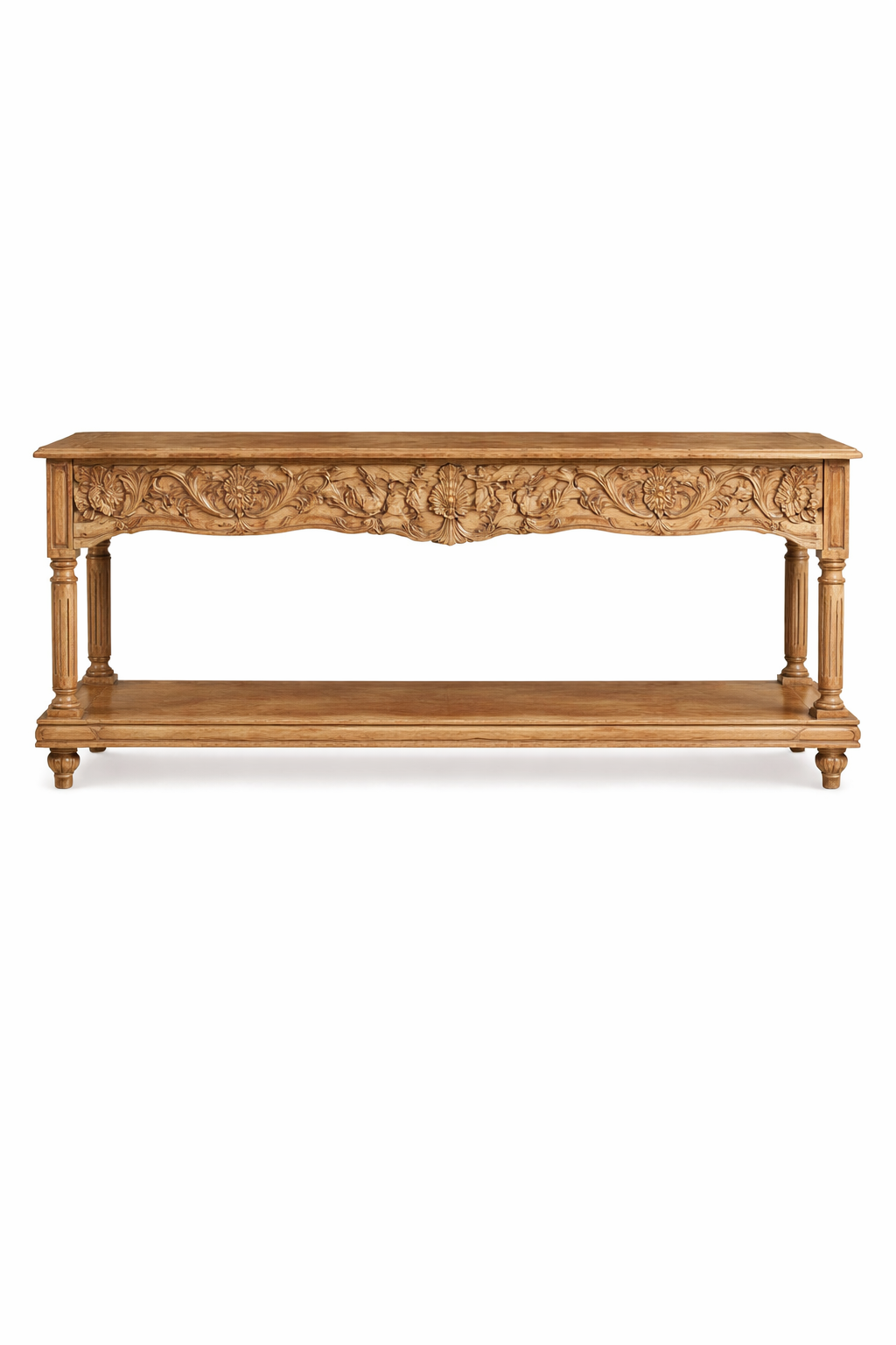Royal Heritage Hand-Carved Wooden Console Table