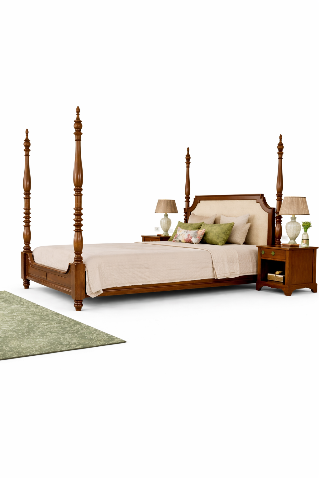 🛏 The Maharaja Grand Teak Four-Poster Bed