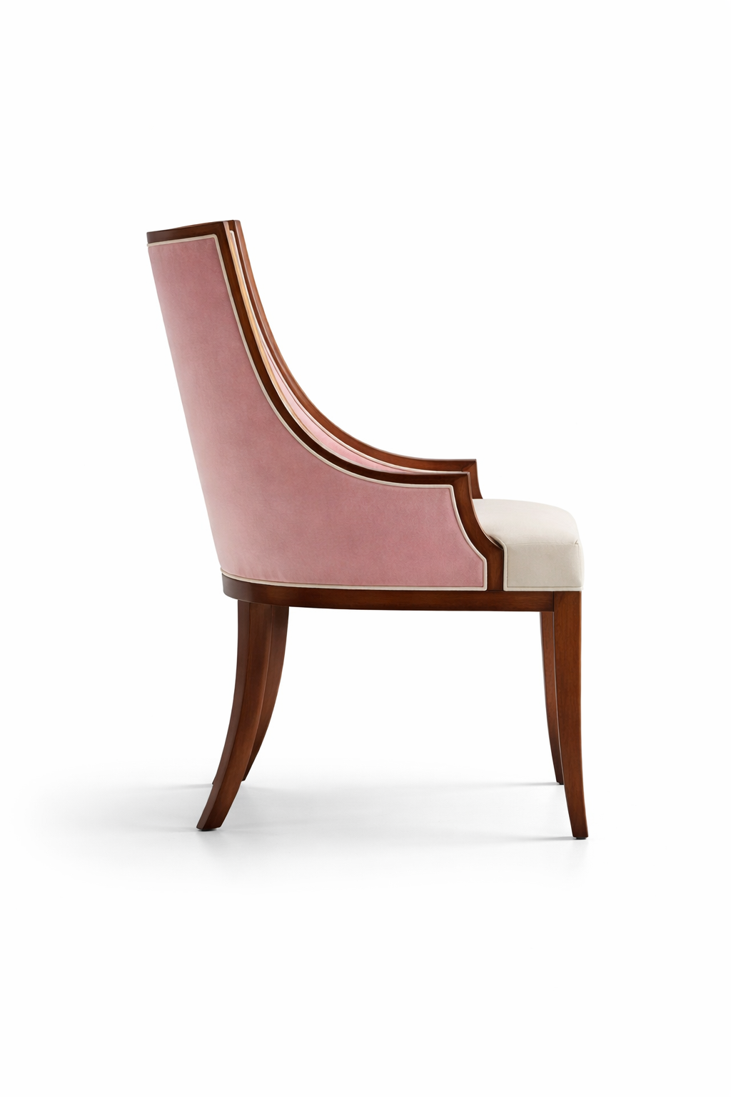 Blush Elegance Upholstered Dining Armchair