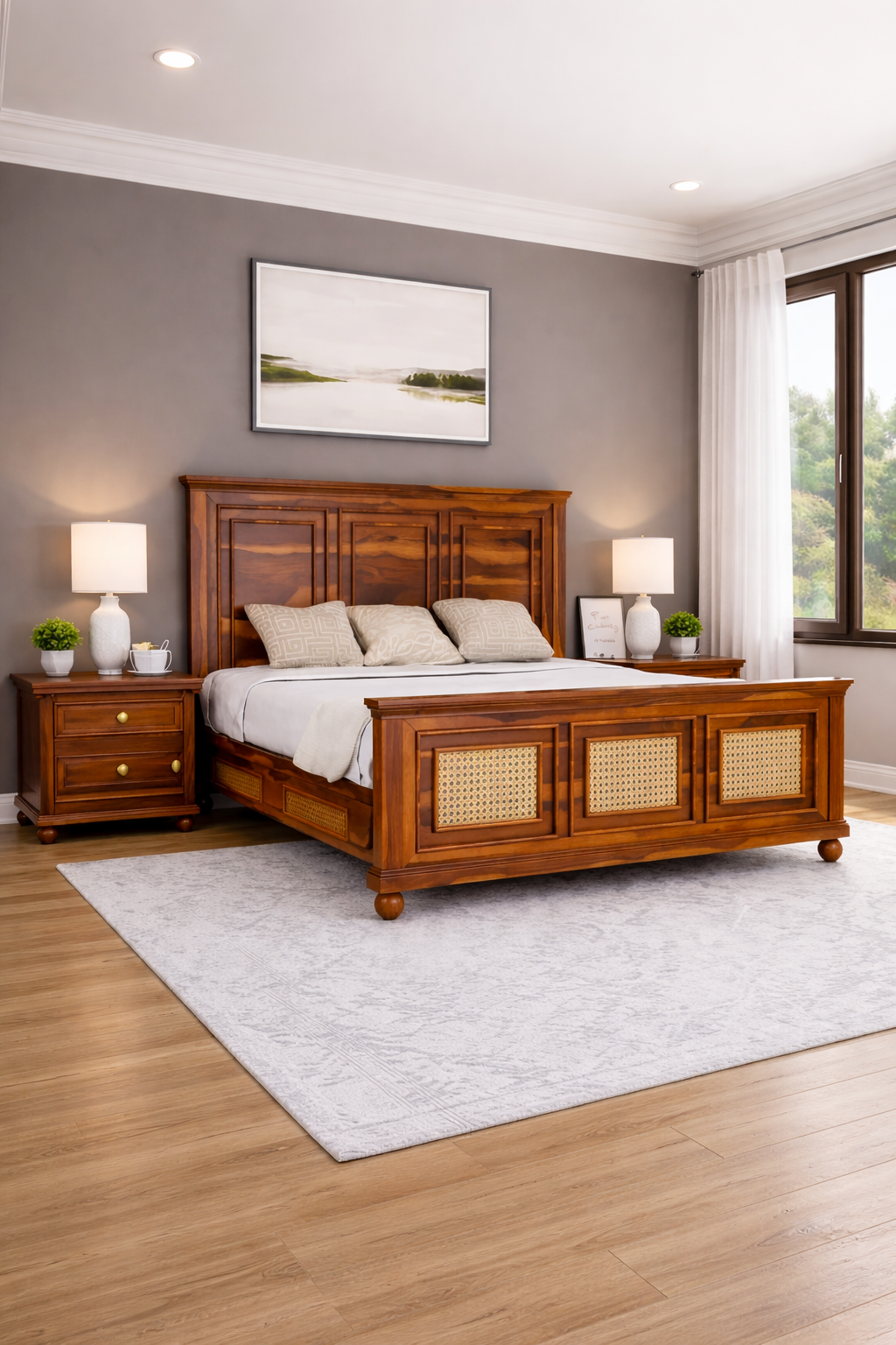 The Kingstone Heritage Shisham wood bed