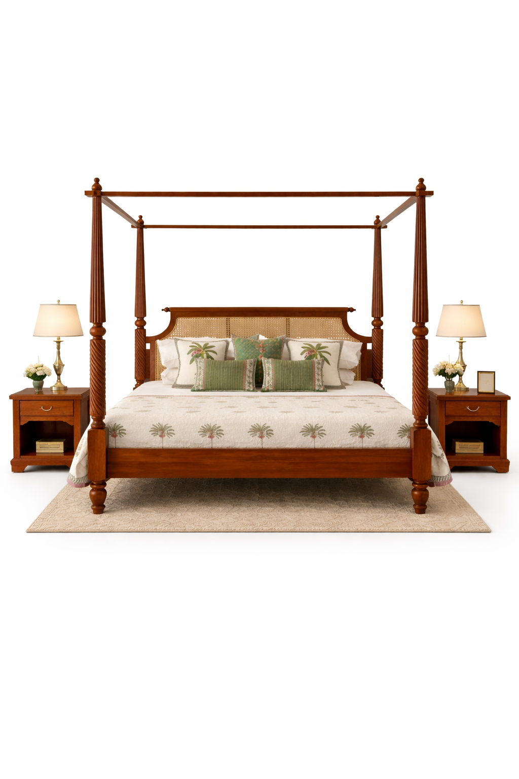 🛏 The Palmcrest Teak Estate Four-Poster Bed