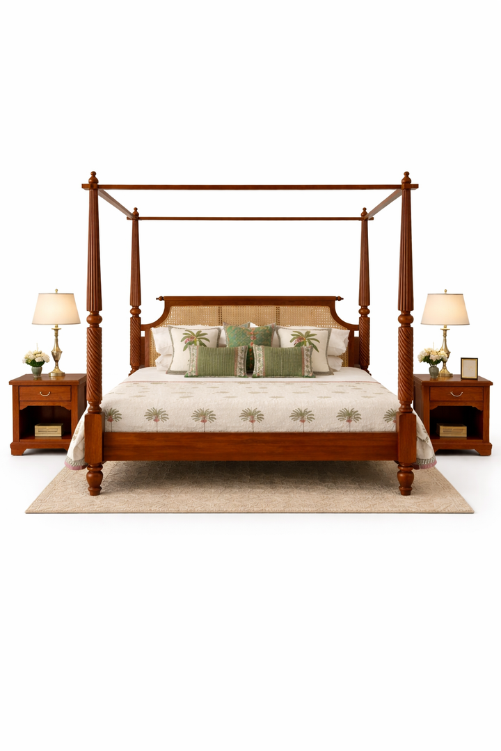 🛏 The Palmcrest Teak Estate Four-Poster Bed
