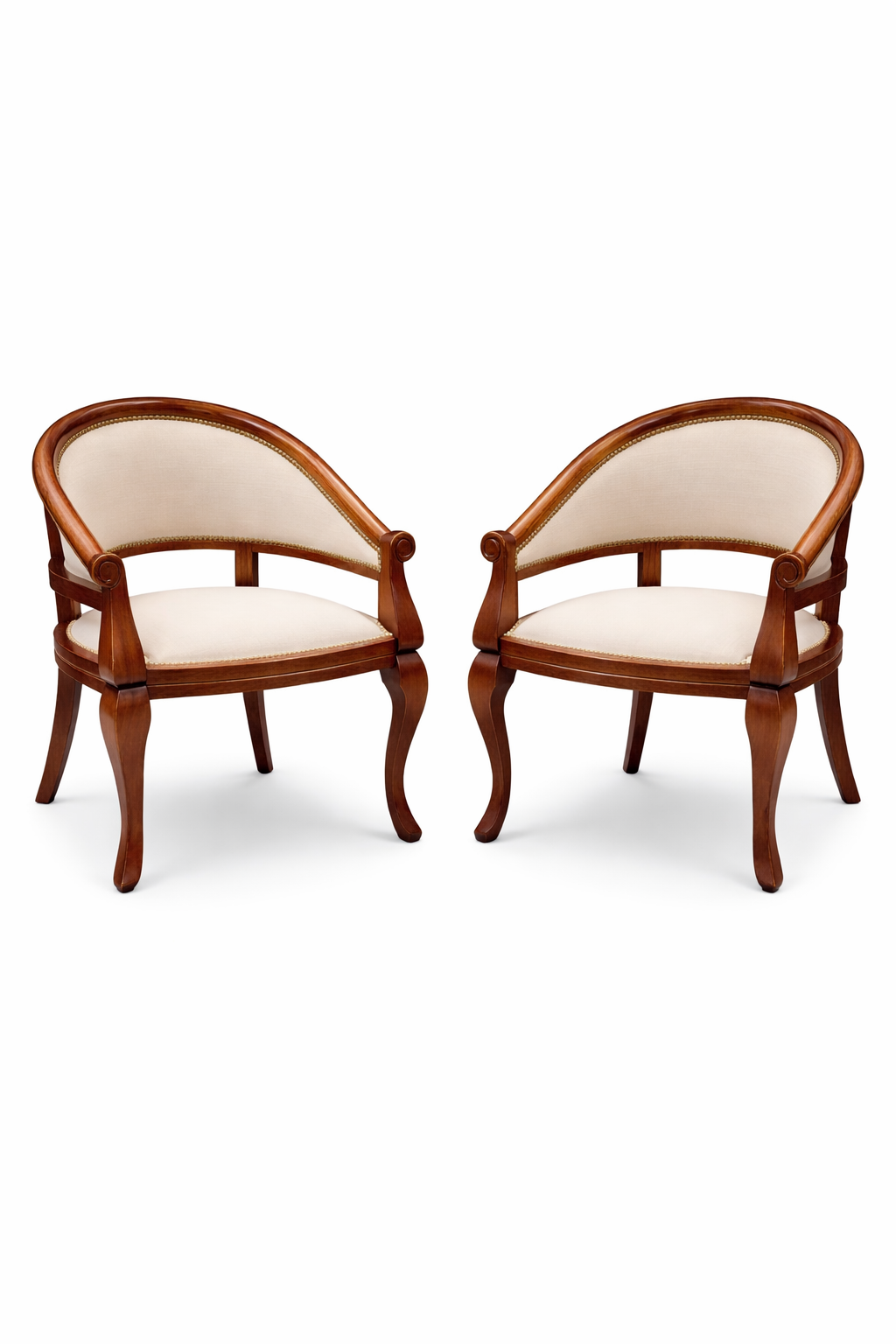Royal Crescent Suite Room Chair Teak Wood Upholsterd Chair