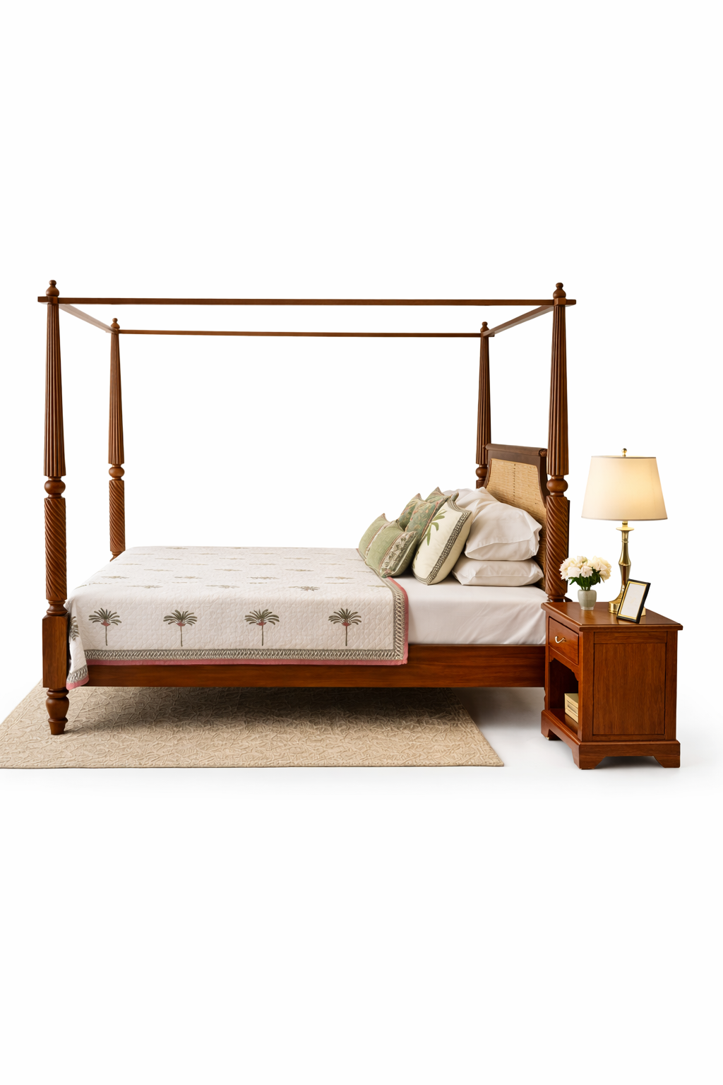 🛏 The Palmcrest Teak Estate Four-Poster Bed