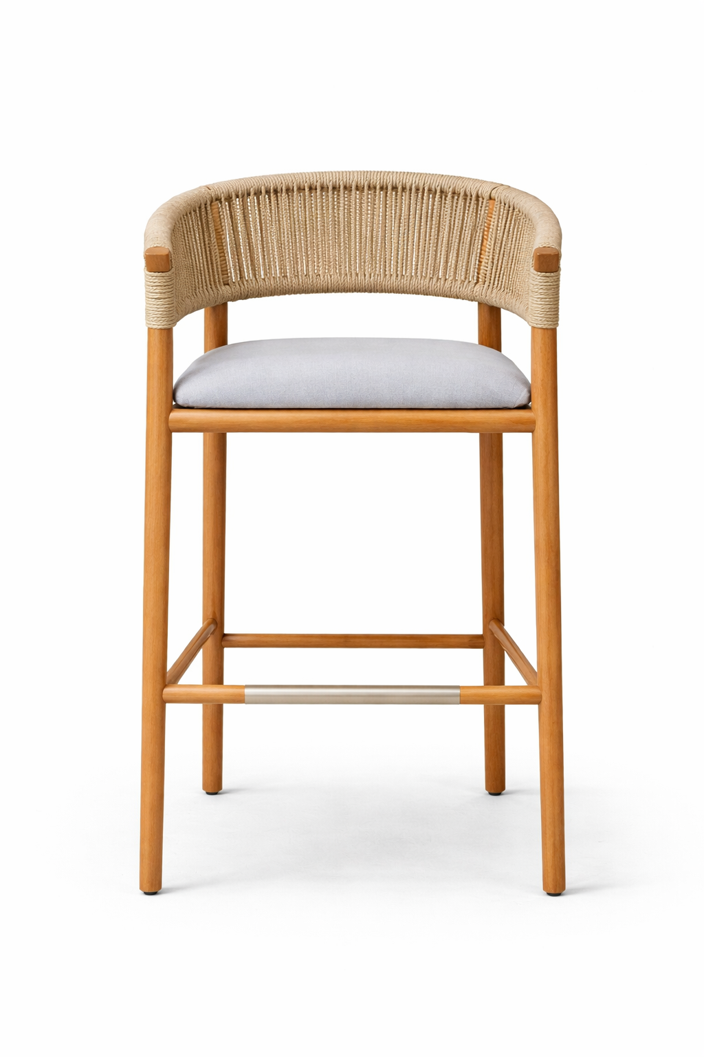 Coastal Rope Weave Outdoor Bar Chair