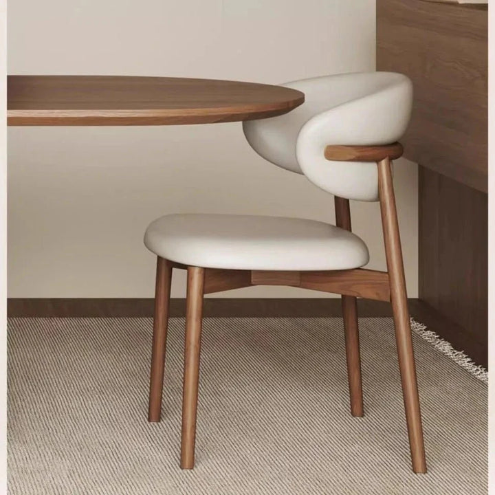 Walnut Curve" Upholstered Dining Chair