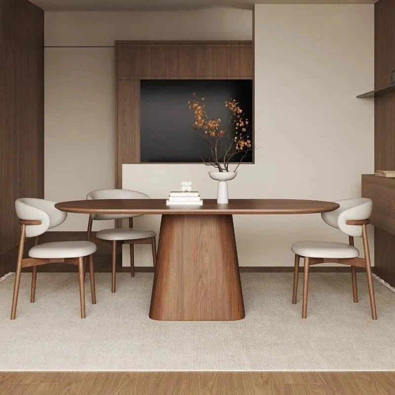Walnut Curve" Upholstered Dining Chair